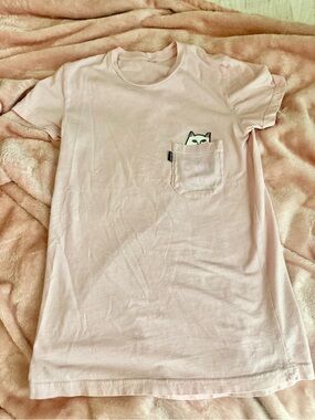 Ripndip Pink Short Sleeve Tee with Pocket Cat